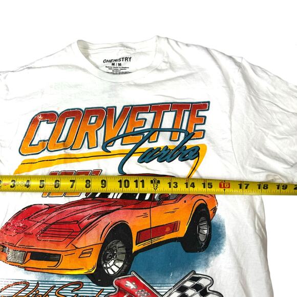 Corvette Turbo 1981 High Speed Graphic T-Shirt White Men’s Size M - Picture 3 of 4